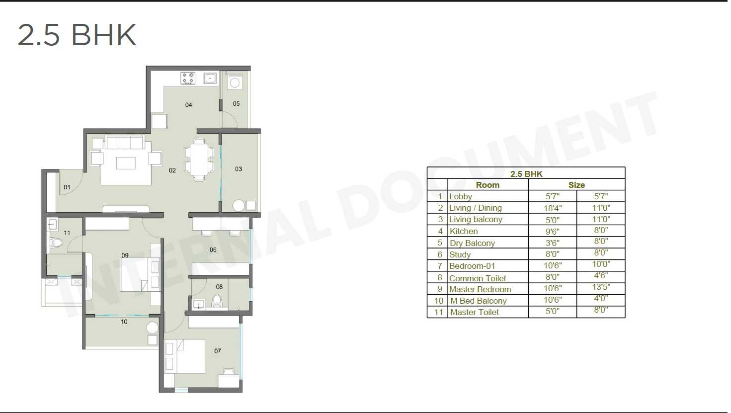 The Reserve Phase 1 Vyana 3 BHK Floor Plan
